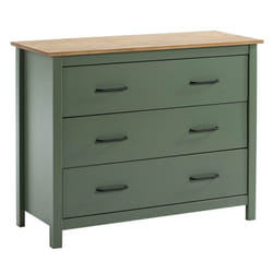 Altobuy - tina - Commode 3 Tiroirs Bois Ciré coloris Vert