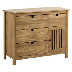 Altobuy - malia - Commode 4 Tiroirs 1 Porte Bois Ciré
