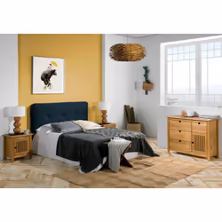 Altobuy - malia - Commode 4 Tiroirs 1 Porte Bois Ciré