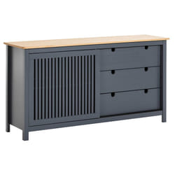 Altobuy - malia - Buffet Bas 3 Tiroirs 1 Porte Coul. Bois Ciré et Gris