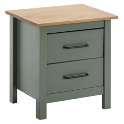 Altobuy 3663738304498, Table de chevet, Vert, 2 tiroir(s), Bois, 460 mm, 350 mm