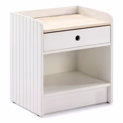 Altobuy 3663738304566, Table de chevet, Blanc, 1 tiroir(s), Panneaux MDF, 460 mm, 350 mm