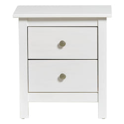 FRED - Chevet 2 Tiroirs Bois Massif Coloris Blanc