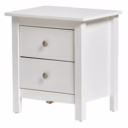 FRED - Chevet 2 Tiroirs Bois Massif Coloris Blanc