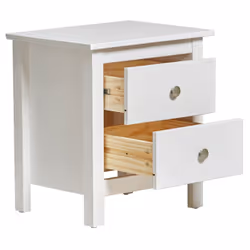FRED - Chevet 2 Tiroirs Bois Massif Coloris Blanc