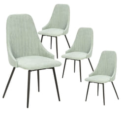 Undy - Lot de 4 Chaises Pivotantes Tissu Vert Céladon - Vert