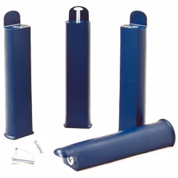 Jeu de 4 pieds en polypropylène bleu nuit pour sommier à lattes. Coloris : bleu nuit Vis et notice fournies. Diamètre de la v ...
