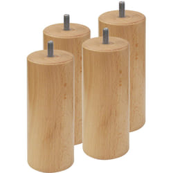 Altobuy - elea - Jeu de 4 pieds 15 cm naturel pour sommier tapissier