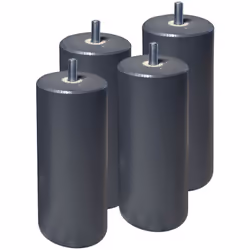 ELEA - Jeu de 4 pieds 15 cm gris anthracite pour sommier tapissier