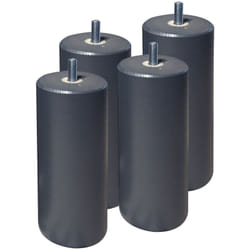 ELEA - Jeu de 4 pieds 15 cm gris anthracite pour sommier tapissier