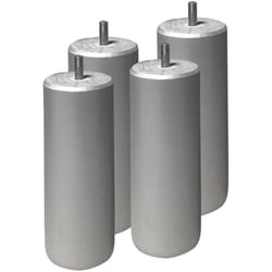 Elea - Jeu de 4 pieds 15 cm gris argent pour sommier tapissier