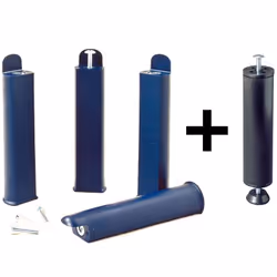 Altobuy - altolattes - Pack Sommier 2x20 Lattes 140x200cm + Pieds bleus + Pied central - Bleu