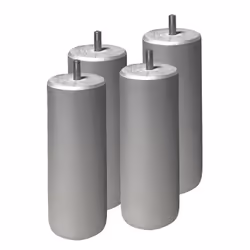 Altobuy - tapikit - Sommier Tapissier Démontable 2x20 Lattes 140x190cm Anthracite + Pieds Argent 15cm - Blanc