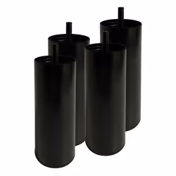 PILLAR - Jeu de 4 Pieds Métalliques Noir 15cm pour Sommier Tapissier