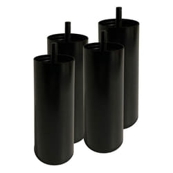 PILLAR - Jeu de 4 Pieds Métalliques Noir 15cm pour Sommier Tapissier
