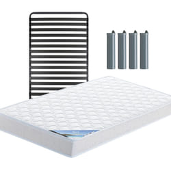 Altobuy - ibiza - Pack Matelas + Titanium 22 90x190cm + Pieds - Gris anthracite