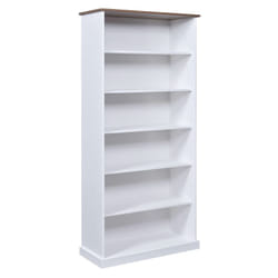 Altobuy - socoa - Bibliothèque 6 Niches Bois Massif Vernis Sepia et Blanc - Blanc