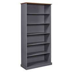 Altobuy - melina - Bibliothèque 6 Niches Bois Massif Laqué Gris