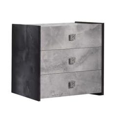 Altobuy - hyde - Commode 3 Tiroirs Longueur 120cm Gris Effet Pierre - Gris