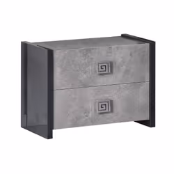 Altobuy - hyde - Ensemble Lit 140x190cm avec Leds + 2 Chevets - Gris