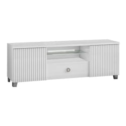 Altobuy - marika - Meuble tv 2 Portes Laqué Blanc avec Leds