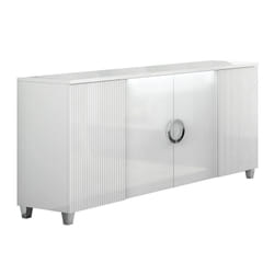 Altobuy - marika - Buffet 4 Portes Laqué Blanc avec Leds