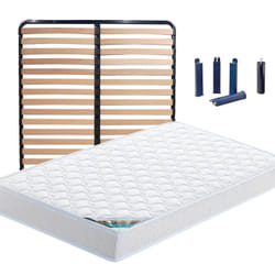 Altobuy - chypre - Pack Matelas + Lattes 160x200 + Pieds - Blanc