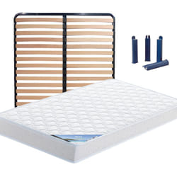 Altobuy - ibiza - Pack Matelas + Lattes 130x190 + Pieds - Blanc