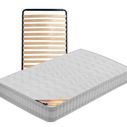 Altobuy - tahiti - Pack Matelas + Lattes 90x190 - Blanc