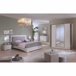 Altobuy - panaca - Commode 3 Tiroirs Coloris Crème et Bronze