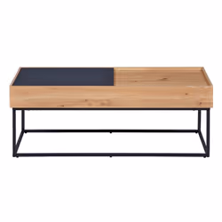 Pavik - Table Basse Coffre Anthracite et Effet Chêne