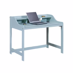 Altobuy - glasca - Bureau en Pin Vert d'Eau avec Compartiments - Vert