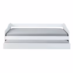 Cantari - Lit Gigogne 90x190cm en Pin Massif Coloris Blanc - Blanc - Vue supplémentaire 5