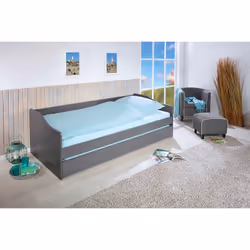 Cantari - Lit Gigogne 90x200cm en Pin Massif Coloris Gris - Vue supplémentaire 6