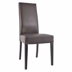 Torino - Lot de 4 Chaises Simili Marron et Pieds Wengé - Marron foncé