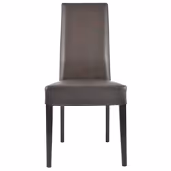 Torino - Lot de 4 Chaises Simili Marron et Pieds Wengé - Marron foncé