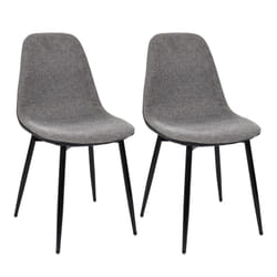 PIAGA - Lot de 2 Chaises Tissu Noir et Gris Chiné