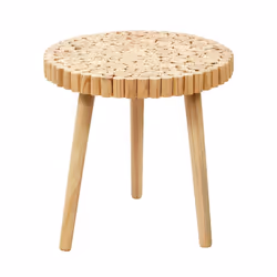 Altobuy - frej - Duo de Tables Gigognes Plateau Rondins de Bois - Marron clair - Vue supplémentaire 4