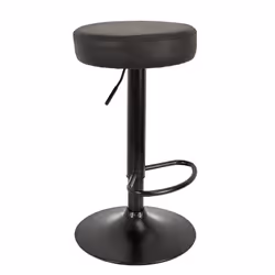Smido - Lot de 2 Tabourets Réglables Simili Noir - Noir - Vue supplémentaire 4