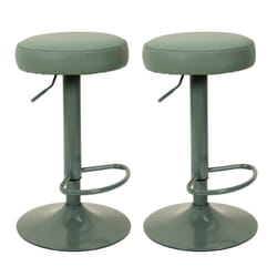Smido - Lot de 2 Tabourets Réglables Simili Vert - Vert