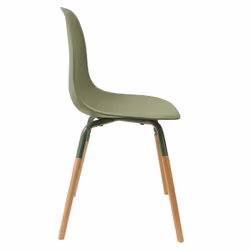 Fluk - Lot de 2 Chaises Polypropylène Vert et Bois - Vert - Vue supplémentaire 7