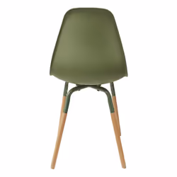 Fluk - Lot de 2 Chaises Polypropylène Vert et Bois - Vert - Vue supplémentaire 8