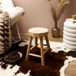 VOLNA - Lot de 2 Tabourets en Bois de Paulownia