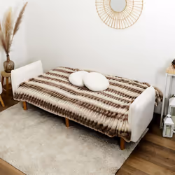Flip - Canapé Convertible Bois d'Eucalyptus Tissu Blanc - Blanc - Vue supplémentaire 4