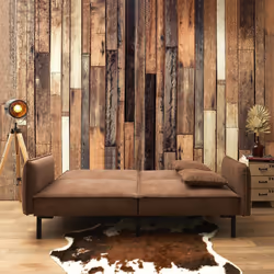 Flip - Canapé Convertible Bois d'Eucalyptus Tissu Marron - Marron foncé - Vue supplémentaire 4