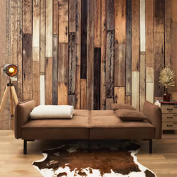 Flip - Canapé Convertible Bois d'Eucalyptus Tissu Marron - Marron foncé - Vue supplémentaire 5