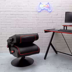 Altobuy - rayso - Fauteuil de Bureau Rabattable Noir et Rouge