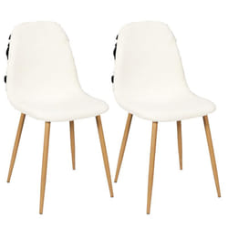 Wap - Lot de 2 Chaises Blanches et Noires Pieds Effet Bois - Blanc