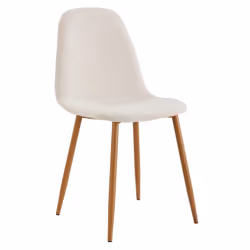 Wap - Lot de 2 Chaises Motifs Colorés Pieds Effet Bois - Blanc
