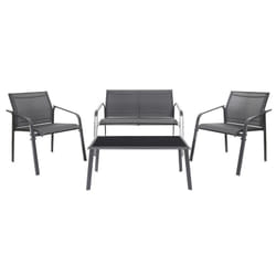 Altobuy 3663738594288 ensemble de meubles de jardin Gris, Charbon de bois
